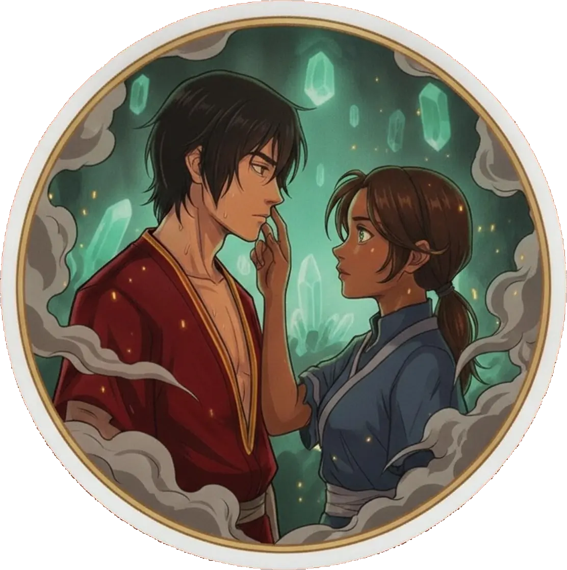 Zuko and Katara slowly build trust and understanding while trapped together in the shimmering crystal catacombs.