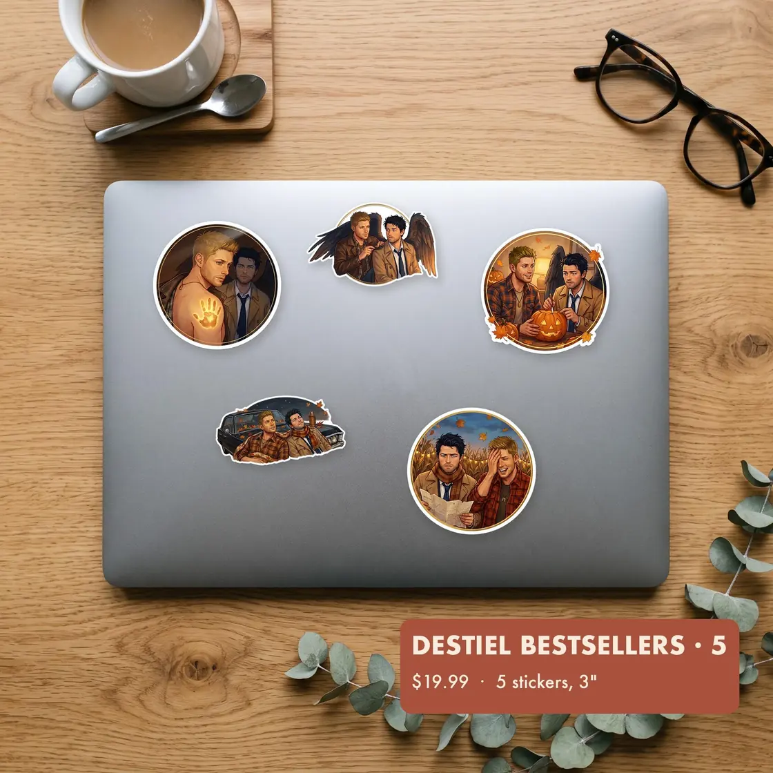 A cohesive set of five memorable moments highlighting the profound bond and evolving relationship between Dean and Castiel.
