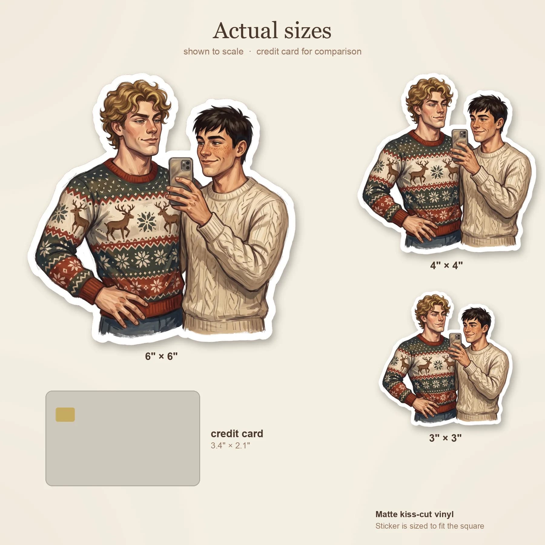 Ilya proudly models a ridiculous festive sweater while Shane takes a picture on his phone., view 3