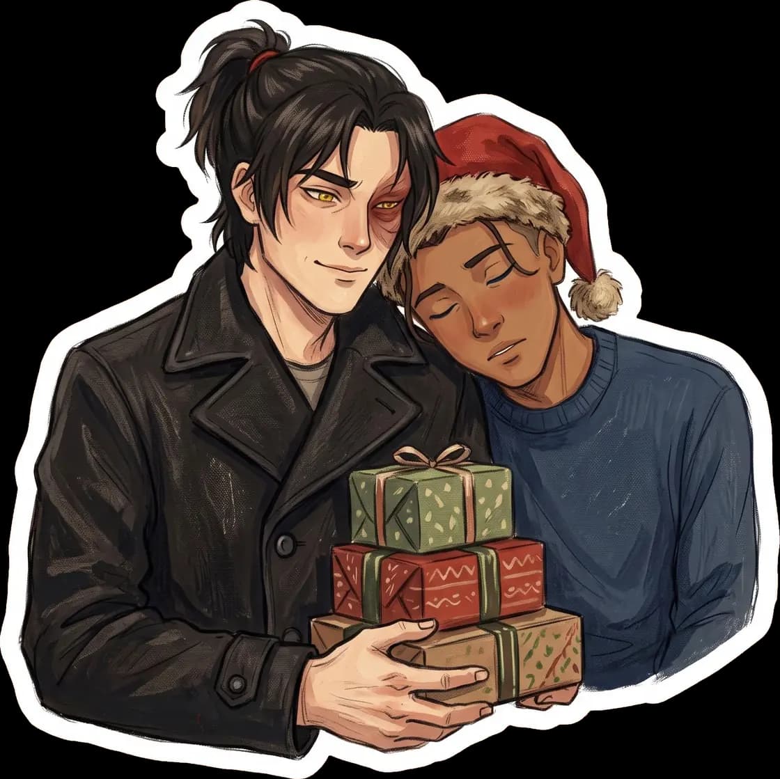 Sokka falls fast asleep against Zuko's warm shoulder during a long evening train ride home.