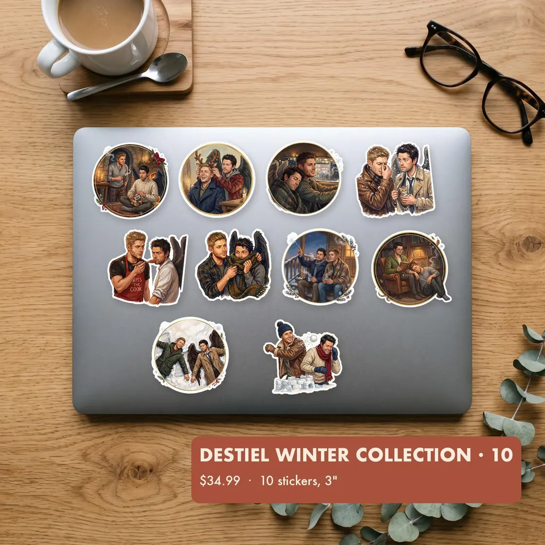 Dean and Castiel share quiet holiday moments together in a cozy collection of seasonal scenes.