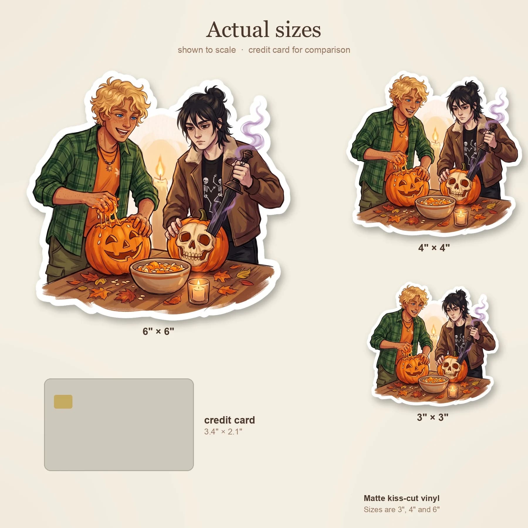 Nico and Will getting into the autumn spirit, though Nico insists on using his Stygian iron sword to carve their pumpkins while Will tries to keep the glowing results somewhat symmetrical. A cozy mome, view 4