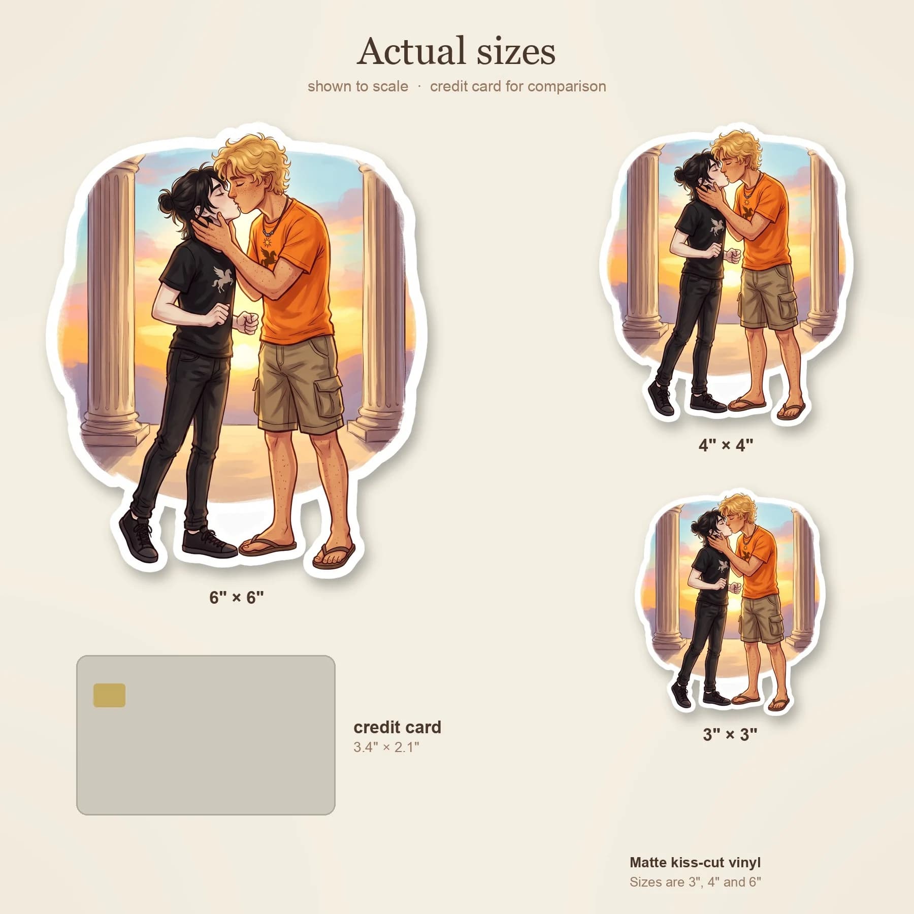 Nico and Will sharing a quiet kiss at the dining pavilion, ignoring the messy plates of camp food and goblets around them. The design highlights the cozy, everyday moments of camp life for this belove, view 4