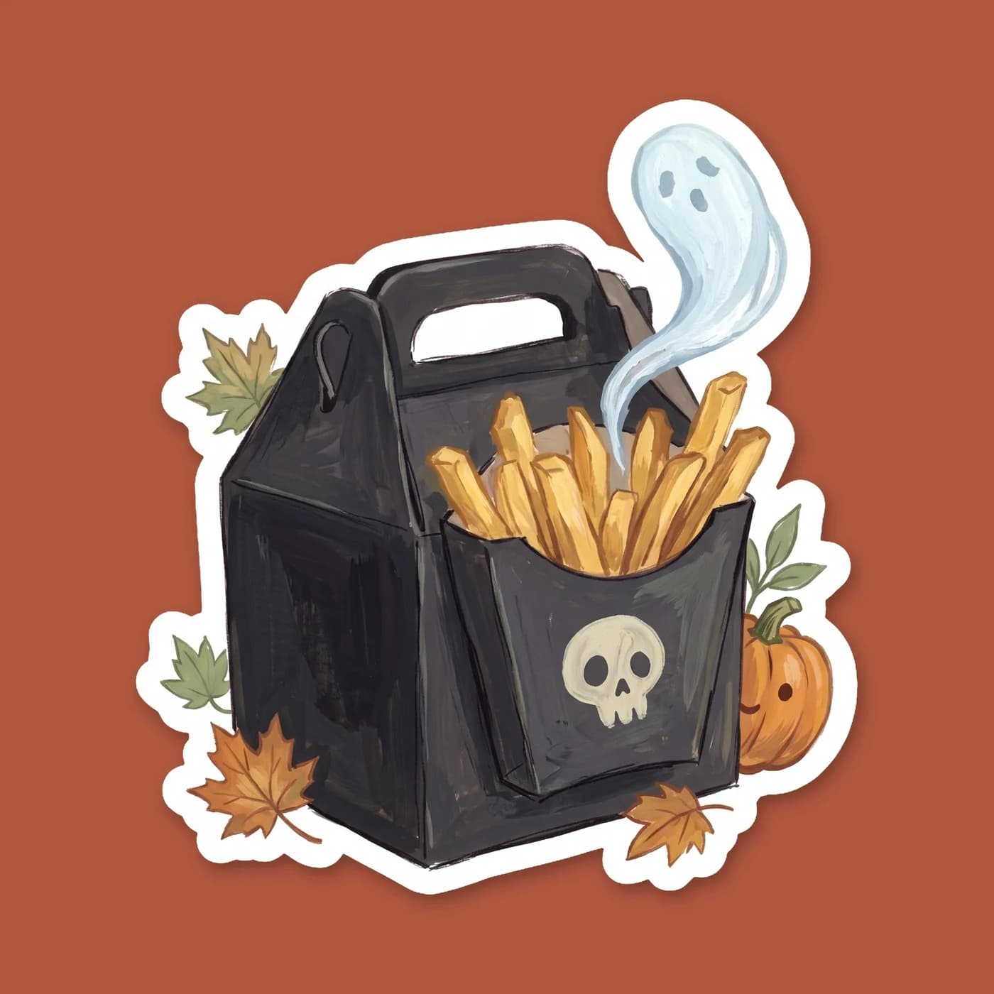 A familiar fast-food kids meal box sits half-buried in the dirt, surrounded by a faint, eerie blue mist meant for summoning ghosts. It captures the bittersweet contrast of a child of the underworld pr, view 2