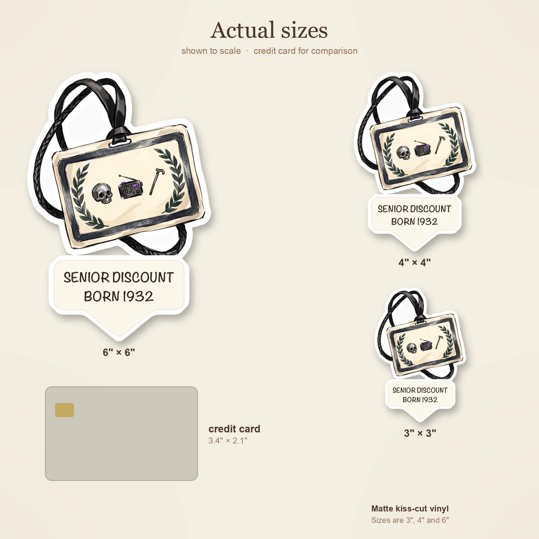 A tongue-in-cheek membership card granting the bearer one senior citizen discount, a nod to Nico being displaced in time since the nineteen forties. Designed like a retro plastic identification badge , view 4