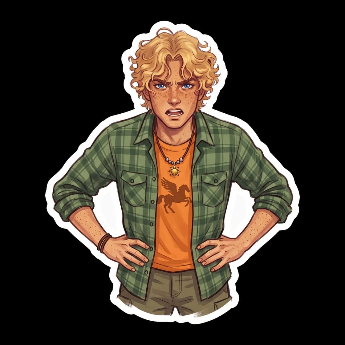 Will looks utterly exasperated as he calls out Nico for missing the obvious romantic signs. The design captures the pivotal infirmary scene where the son of Apollo finally pushes through the ghost kin