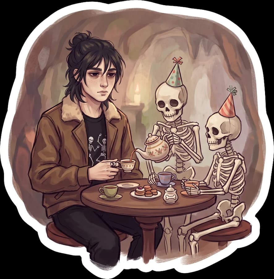 Nico skeleton tea party