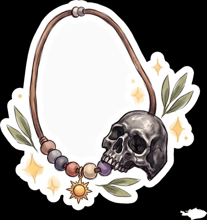 Skull ring on a sun cord