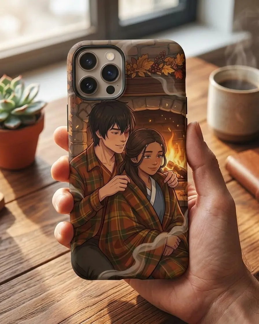 Zuko and Katara share a warm autumn afternoon together bundled up against the crisp fall weather., view 4