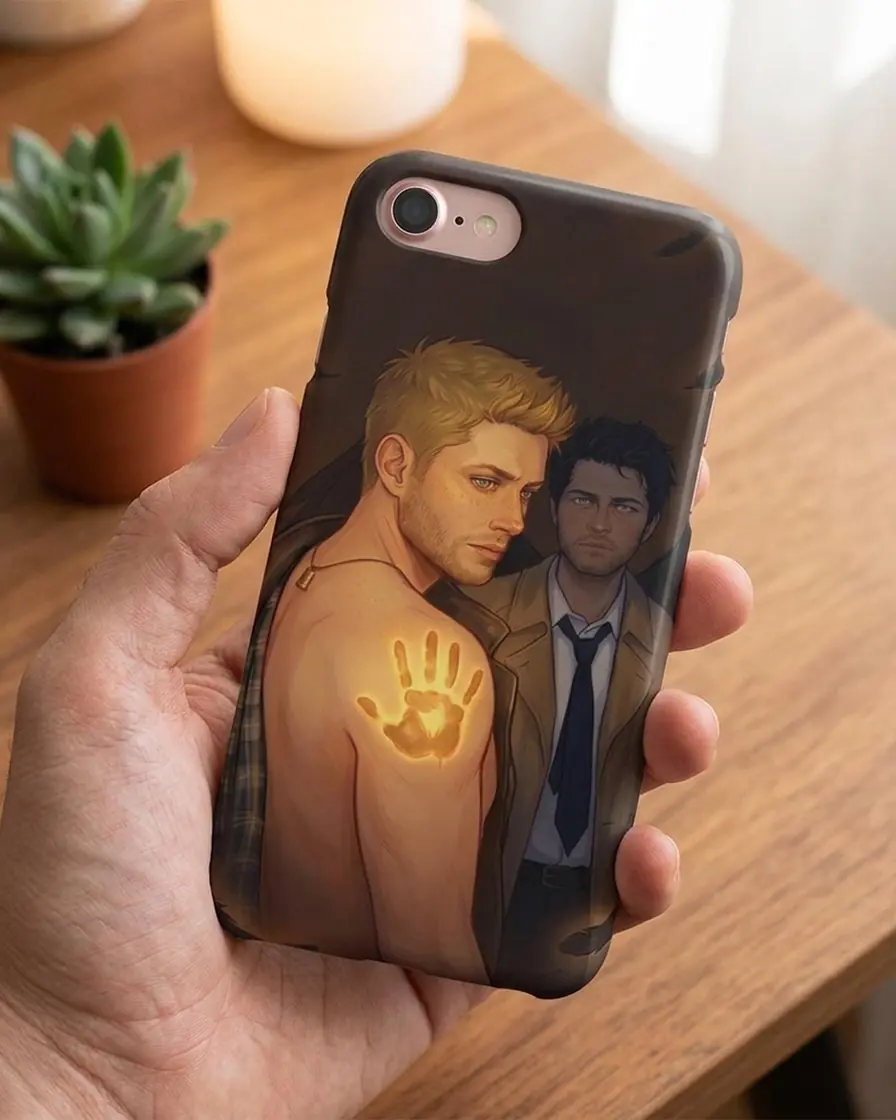 The iconic handprint left upon Dean's shoulder represents the profound bond he shares with his guardian angel., view 4
