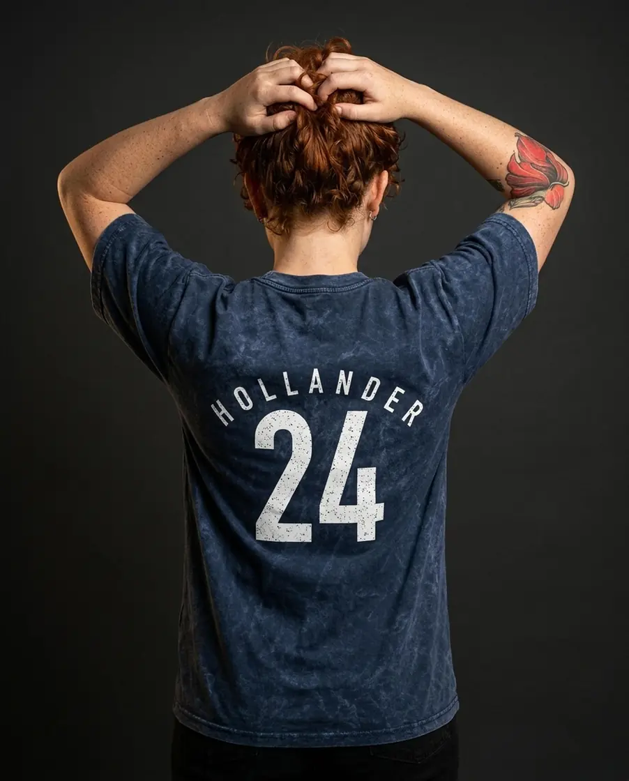 A vintage distressed design showcasing Shane Hollander and his iconic number twenty four for true fans of the ice., view 3