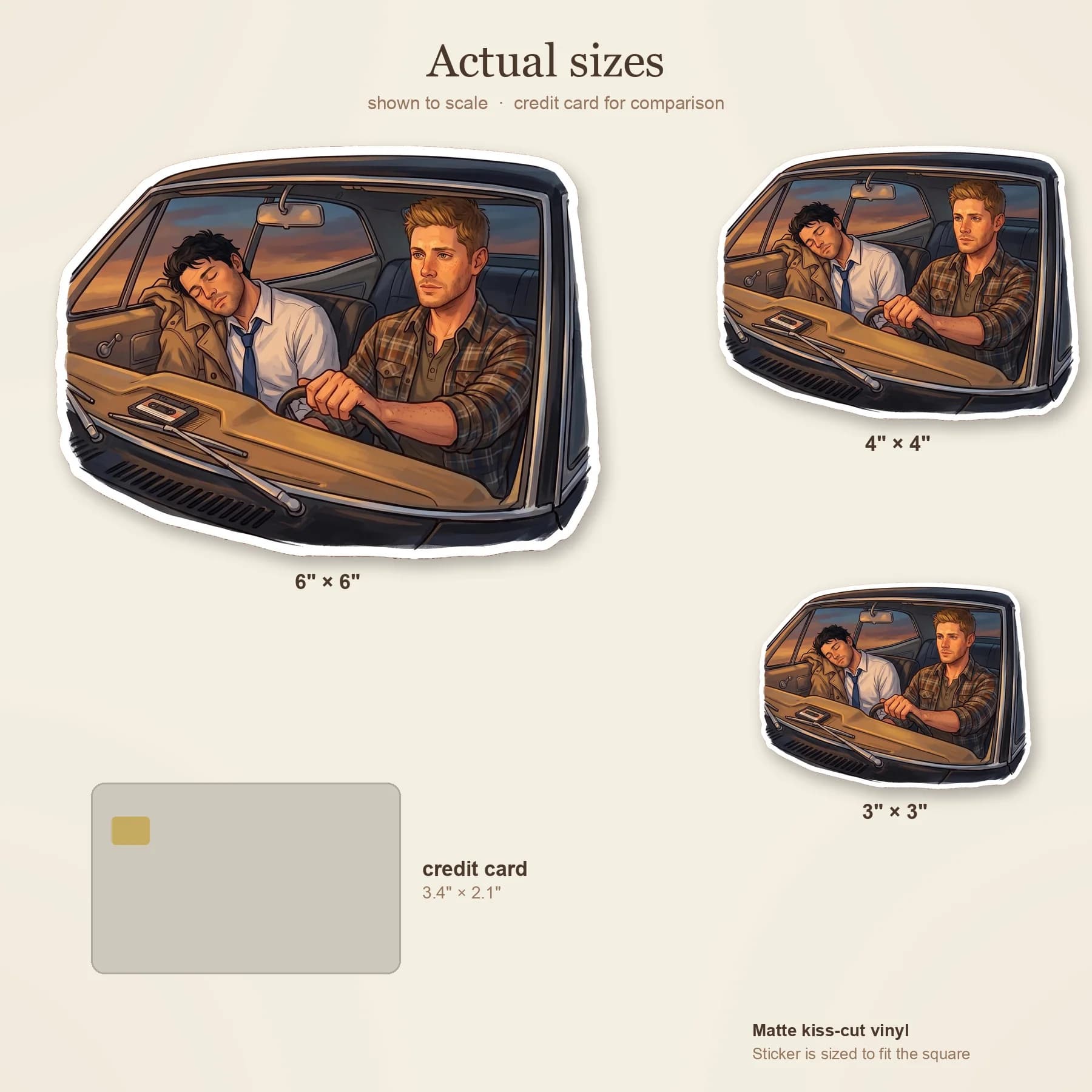 Castiel rests his heavy head against the passenger window while Dean drives them through the night., view 3