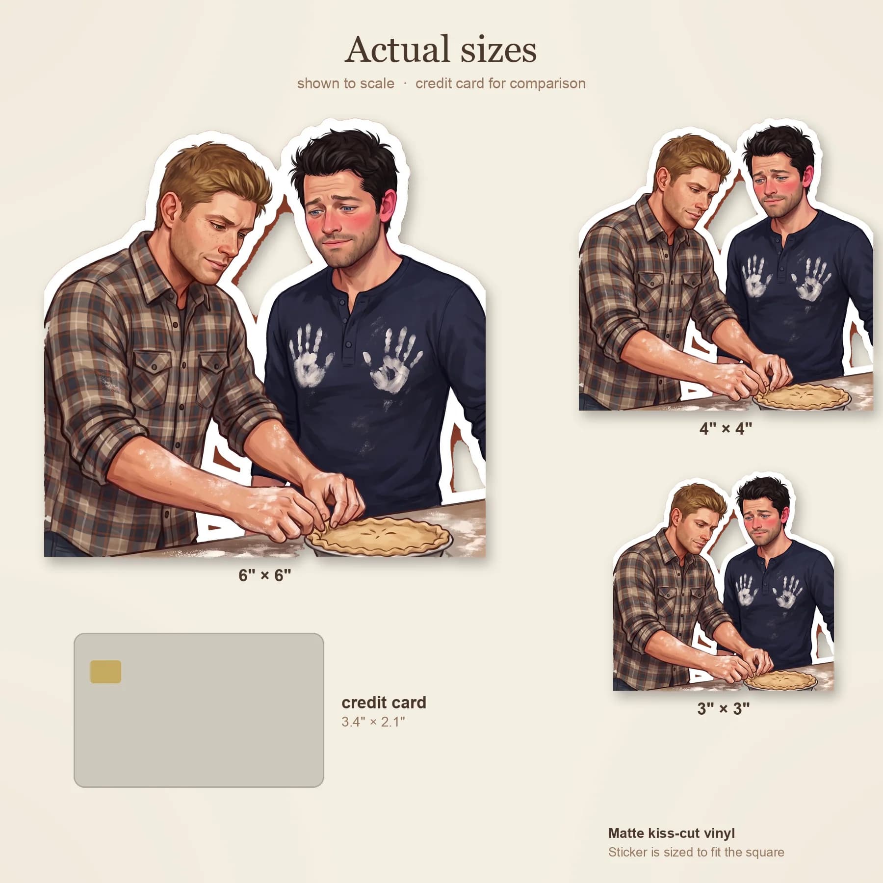 A cozy afternoon of kitchen baking leads to messy flour handprints and lingering touches between Dean and Cas., view 3