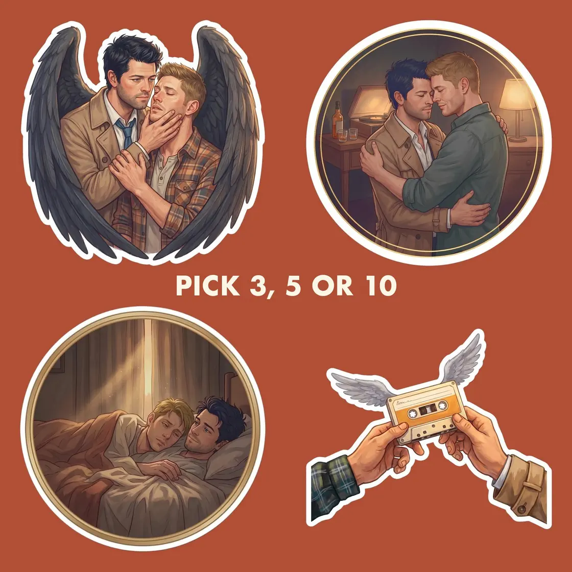 Choose your favorite romantic moments between the brooding hunter and his devoted angel from this collection., view 2