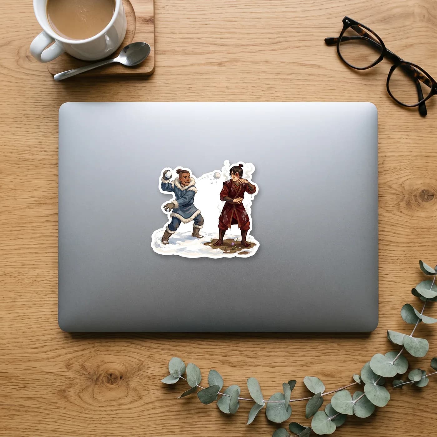 Zuko casually uses his firebending heat to instantly melt every snowball that Sokka throws at him., view 2