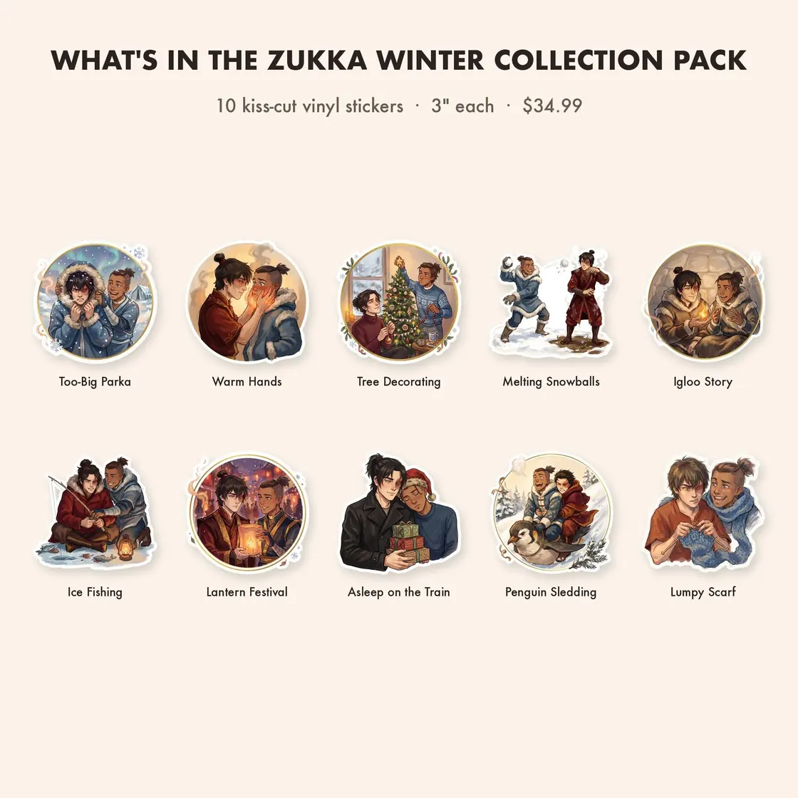Zuko and Sokka spend the chilly winter season together in a collection of cozy scenes., view 3