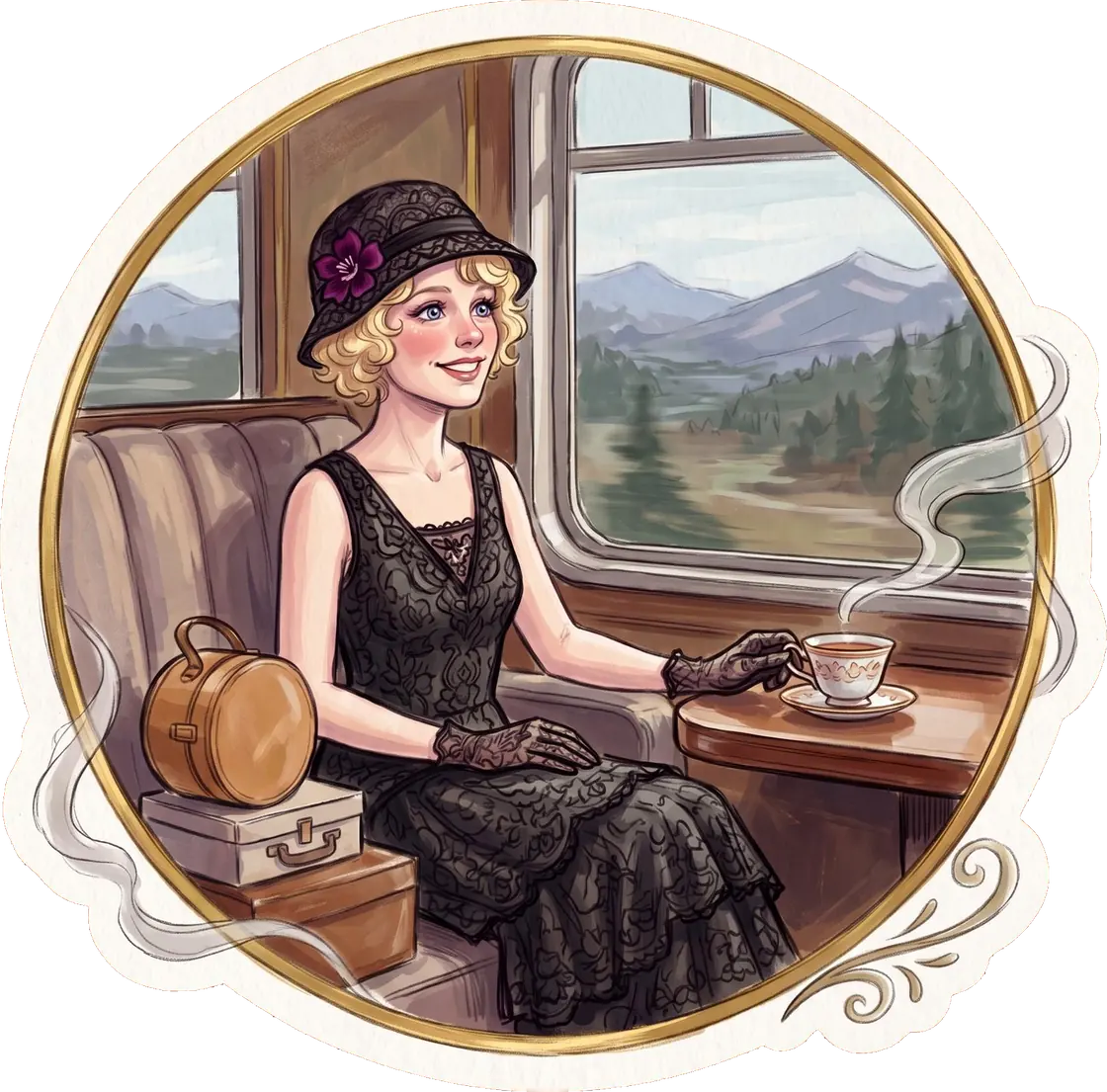 Effie gazes out the window of the luxurious high-speed train as it speeds toward the impoverished districts.