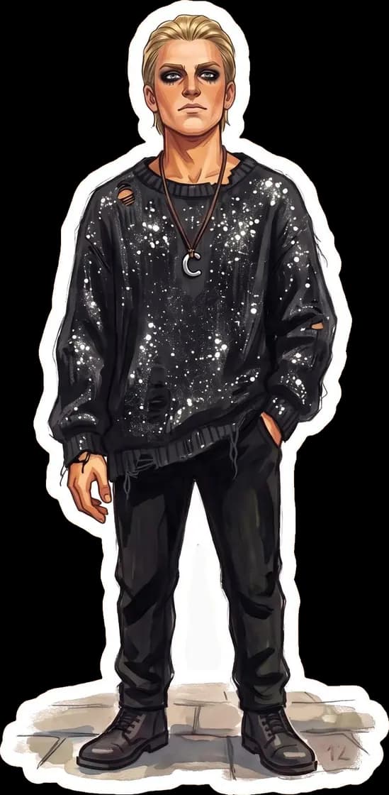 Haymitch wears his uniquely styled glittering sweater during the opening parade to represent the mining district.