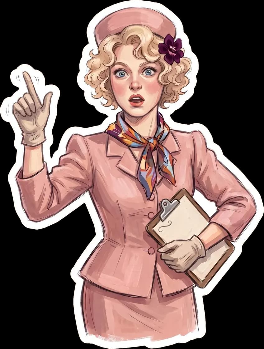 Effie demands proper manners while clutching her trusty clipboard and wearing her signature bright pink Capitol tailored suit.
