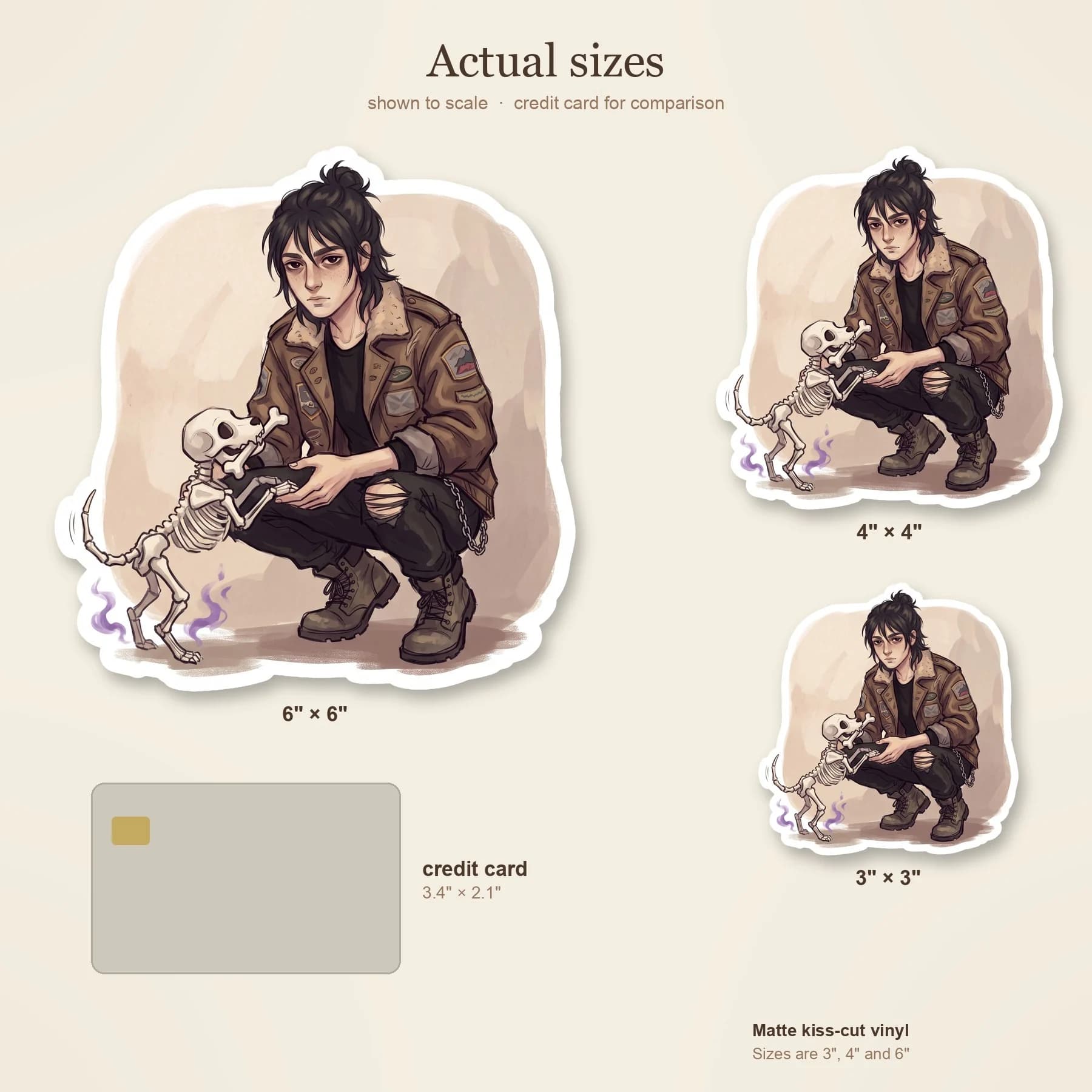 A small skeleton puppy wags its bony tail while Nico scratches it behind the ears. This design highlights the gentle side of the son of Hades as he bonds with his loyal, undead canine companion near t, view 4