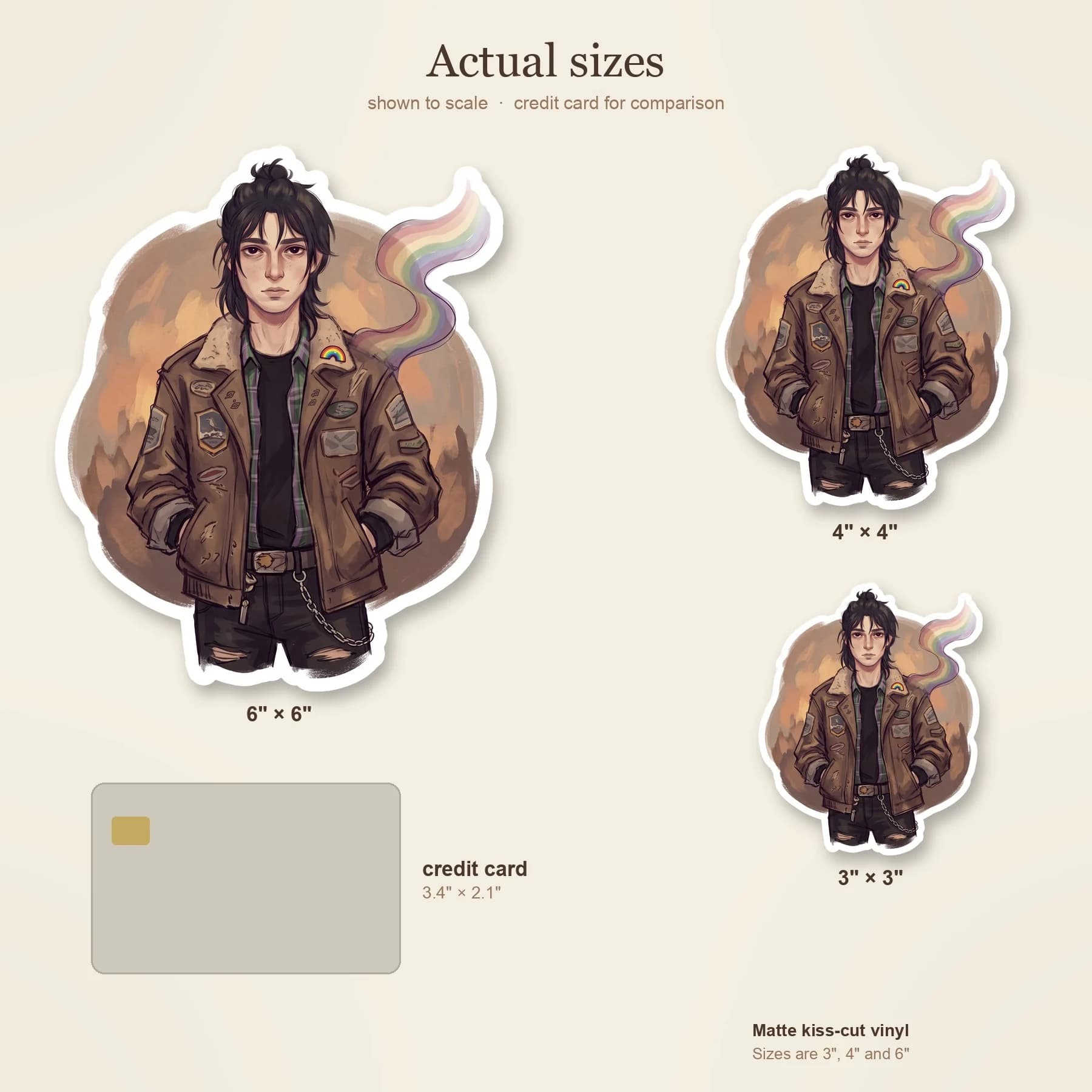 Nico wears his black jacket adorned with a subtle rainbow pride pin, standing confidently in front of a painted rainbow flag. It reflects his journey toward self-acceptance and the quiet bravery he sh, view 4