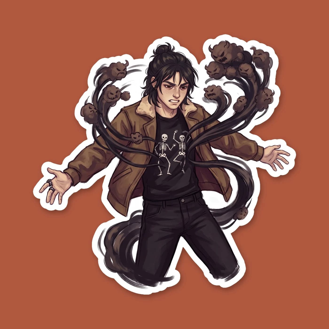Nico draws the chaotic energy of the cacodemons into himself, shadows swirling fiercely around his slender frame. The artwork shows the immense toll and raw power of the ghost king commanding the unde, view 2