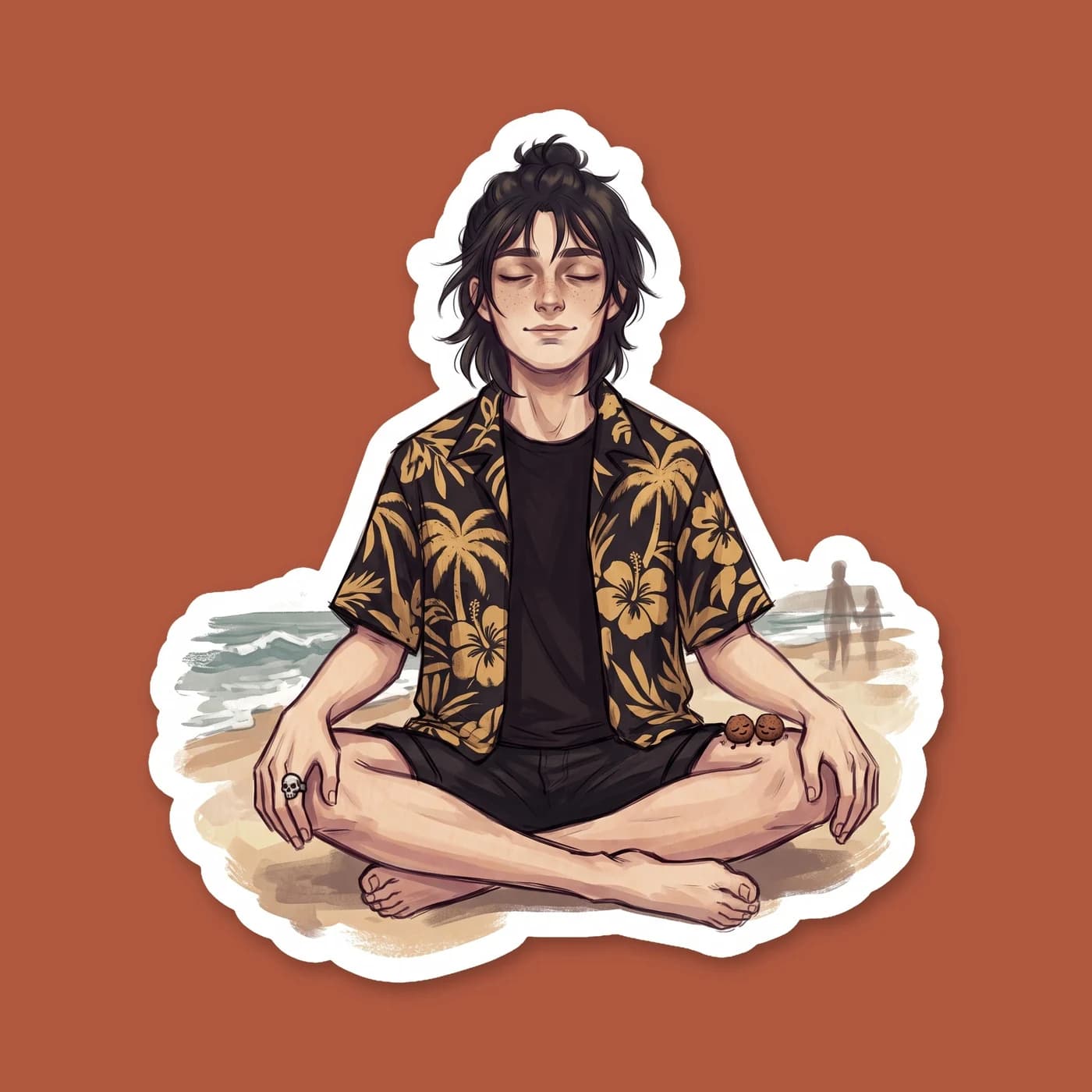 Will Solace guides Nico through a mandatory meditation session on the sandy shores of Long Island Sound. Nico sits cross-legged with one eye open, severely doubting the healing power of fresh air., view 2