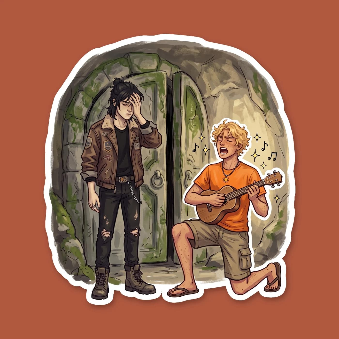 Will dramatically singing outside the hidden entrance in Central Park, trying to use his musical gifts to open the pathway. A lighthearted take on Apollo kids using sheer boyband charm to bypass ancie, view 2