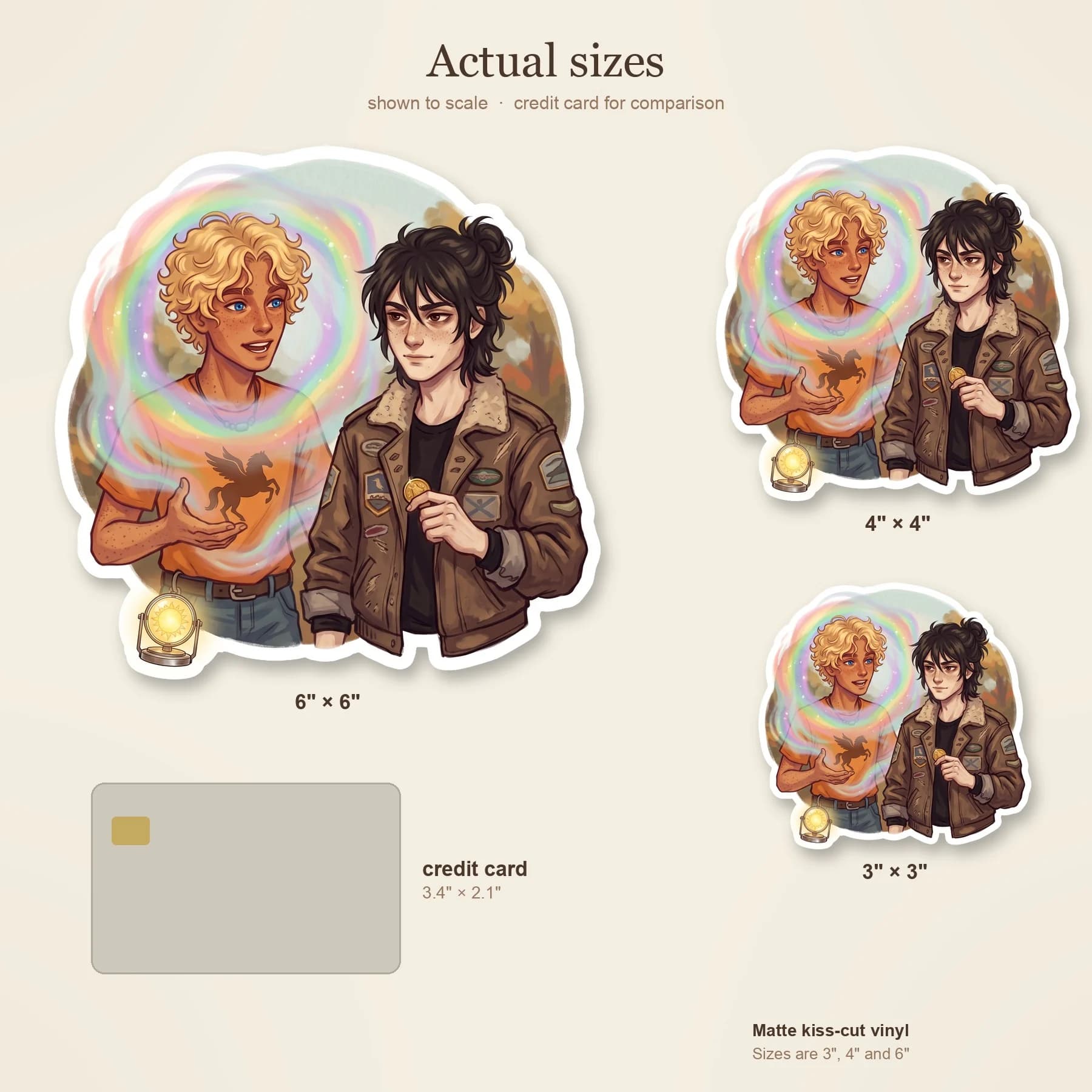 A soft rainbow projection showing Will Solace and Nico di Angelo caught in a long iris message call. The design captures the glowing mist and a golden drachma, framing the two demigods as they refuse , view 4