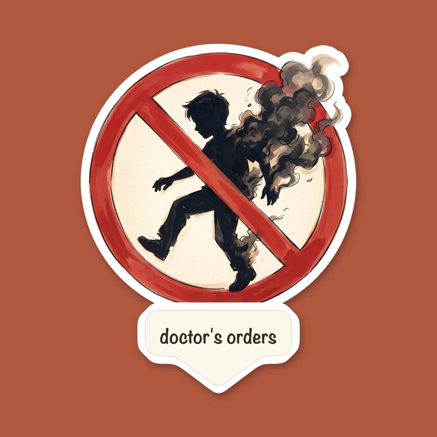 A mock medical warning sign straight from the camp infirmary. Scribbled in Will's messy handwriting, it officially bans Nico from shadow traveling for three days. Complete with a clipboard graphic and, view 2