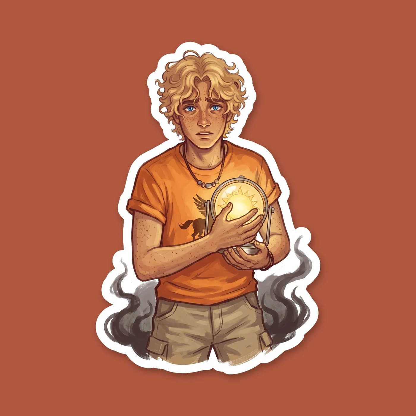 Will acts as a steady beacon of light amidst the harsh terrain of the underworld. His hands cup a sphere of pure sunlight, casting a warm golden radius that pushes back the oppressive shadows of the d, view 2