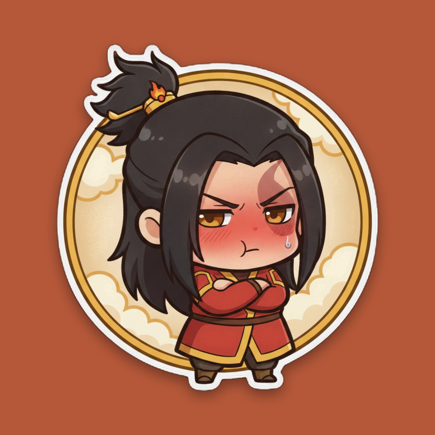 Blushing Fire Prince Sticker