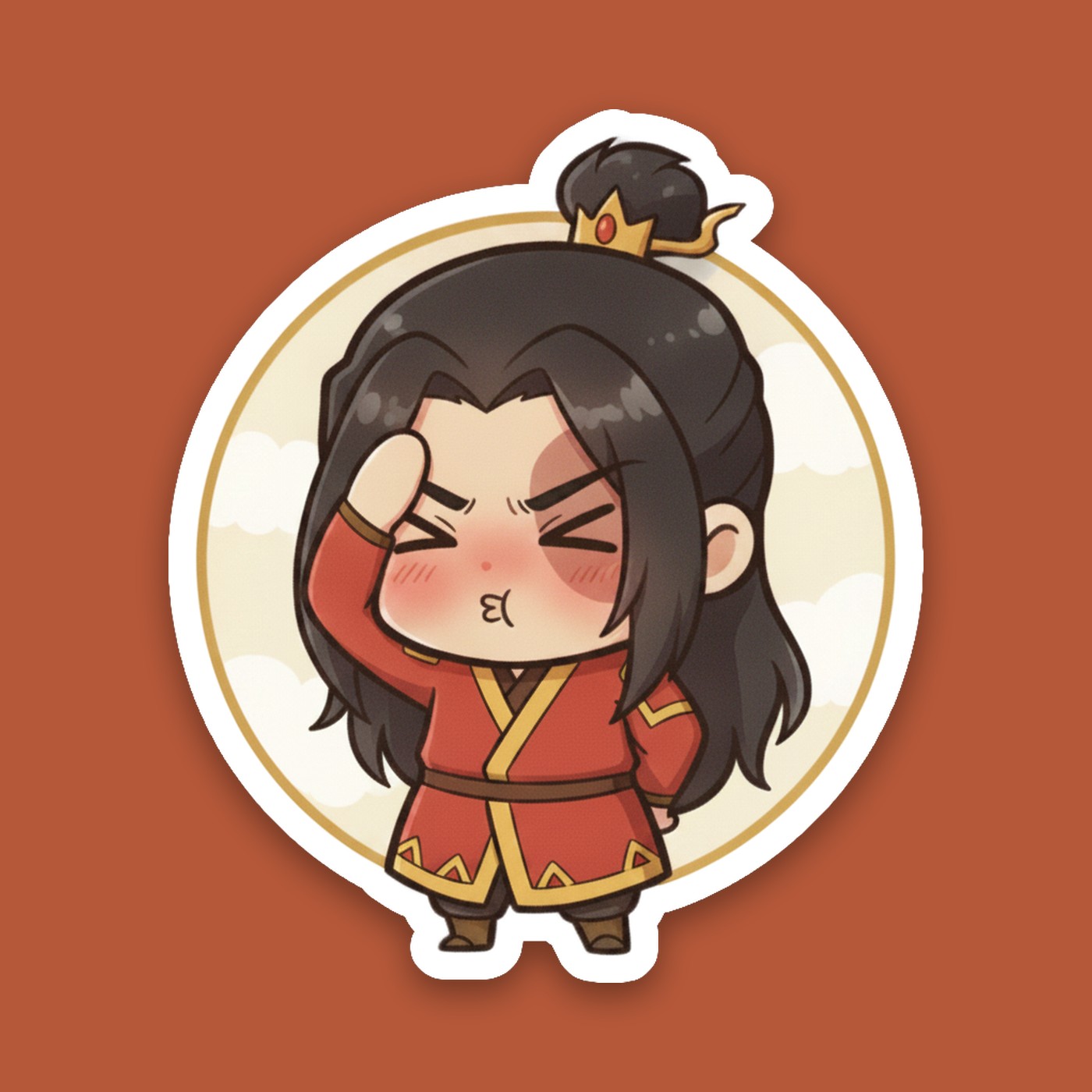 Flustered Fire Prince Sticker