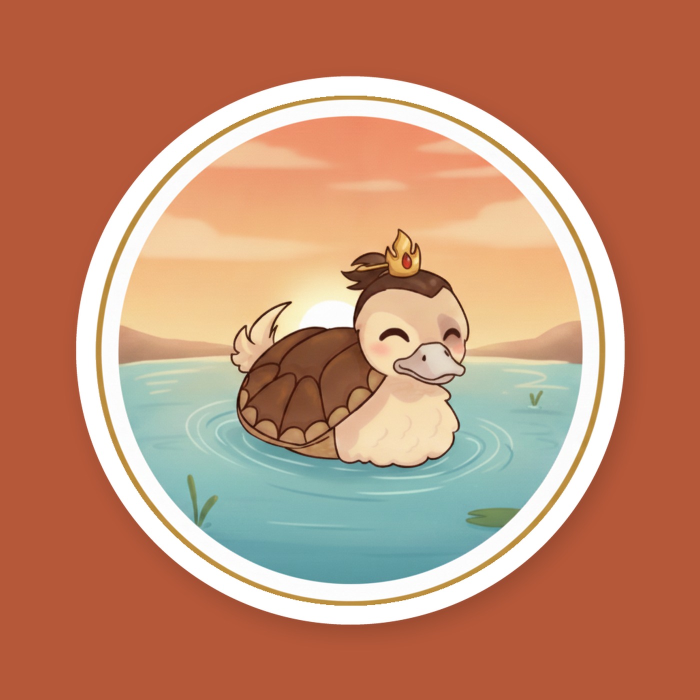 Turtle Duck Fire Prince Sticker