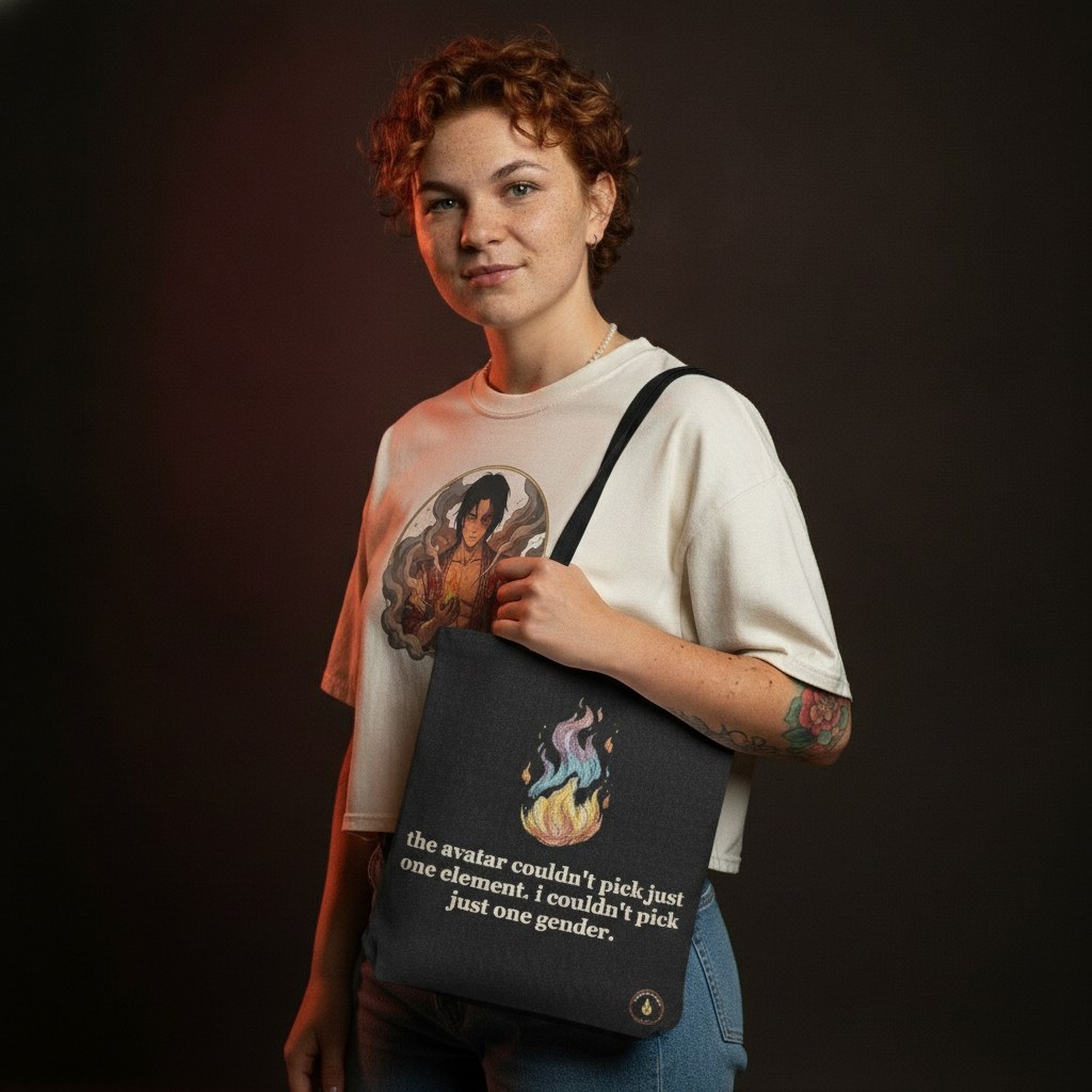 couldn't pick one gender tote (bi pride)
