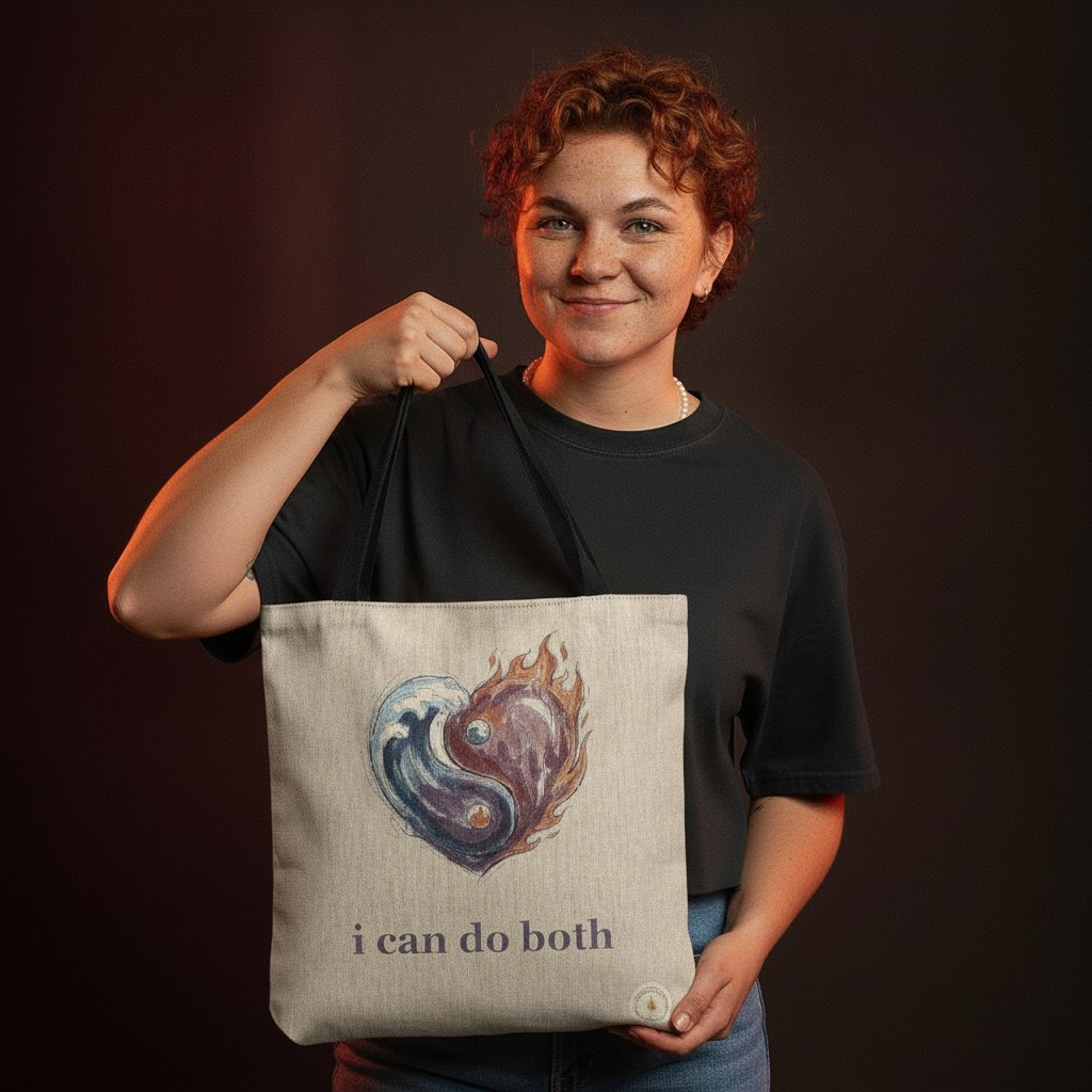 i can do both — fire & water bi tote